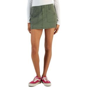 Vanilla Star Juniors' Cargo-Pocket Utility Mini Skirt - Juniper Size XS